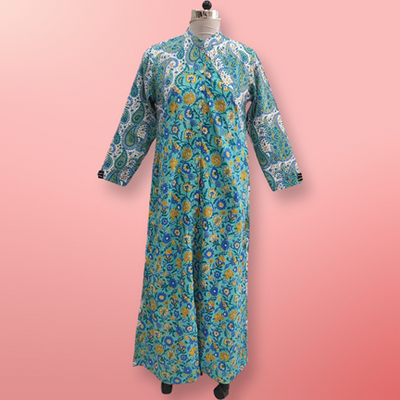 S/M Honey Printed Cotton Dress 57&quot; Long Jalabiya