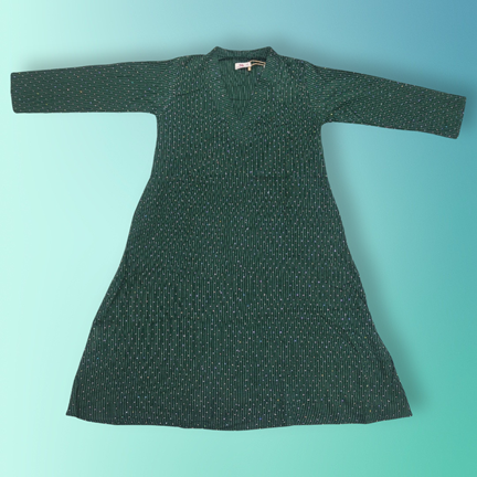 4-5 Year Teena Crystal Cotton Dress 33&quot; Long Jalabiya