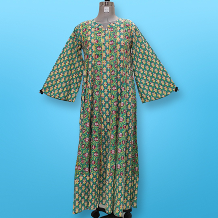 2/3XL Liya Printed Cotton Dress 57&quot; Jalabiya