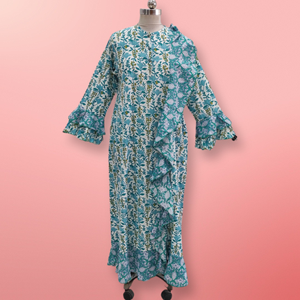 4XL/5XL Princess Printed Cotton Dress 57&quot; Jalabiya