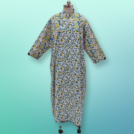 2XL/3XL Honey Printed Cotton Dress 56&quot; Jalabiya