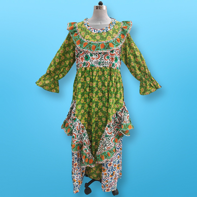 XS/S Jalila Printed Cotton Dress 54&quot; Long Jalabiya