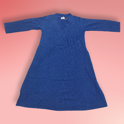 4-5 Year Teena Crystal Cotton Dress 33&quot; Long Jalabiya