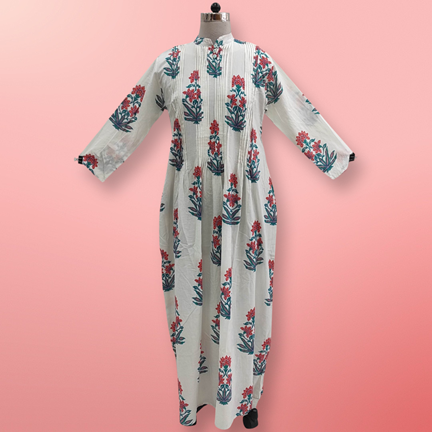 S/M Adiat Printed Cotton Dress 57&#39;&#39; Long Jalabiya