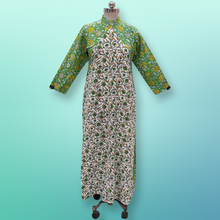 2XL/3XL Honey Printed Cotton Dress 57&quot; Jalabiya