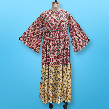 L/XL  Aaniya Printed Cotton Dress 57&quot; Jalabiya