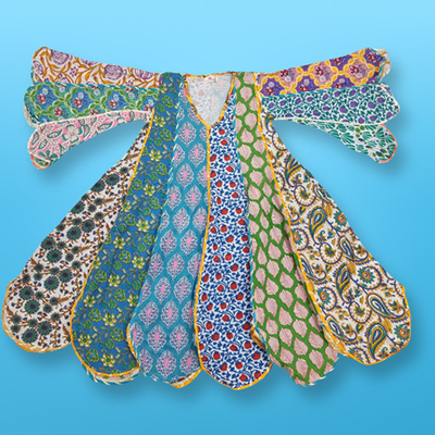 4-5 Year Meher Multi Printed Cotton Girls Dress 34&quot; Long Jalabiya