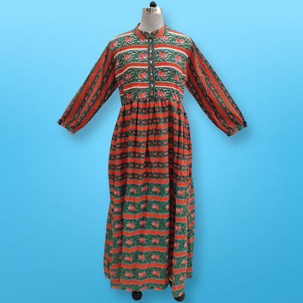 L/XL Special Printed Cotton Dress 57&quot; Long Sleeves Jalabiya