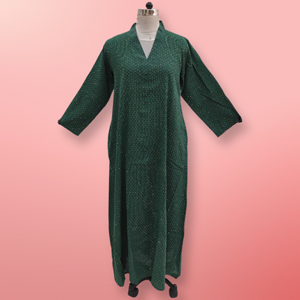 12-13 Year Teena Crystal Cotton Dress 49&quot; Long Jalabiya