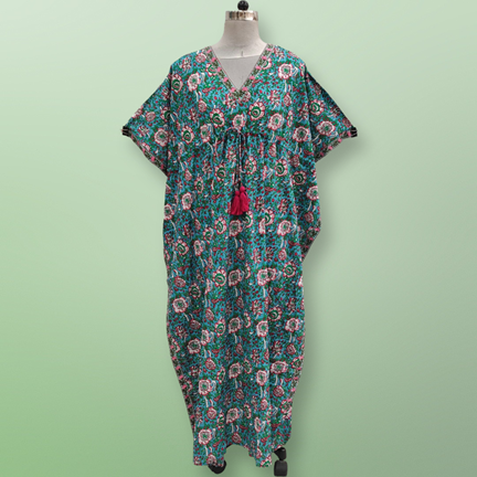 Free Size Cotton Farasha Kaftan 57&quot; Long Jalabiya