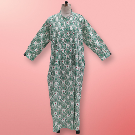 2XL/3XL Asra Printed Cotton Dress 57&quot; Long Jalabiya