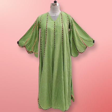 12-13 Year Meher Crystal Cotton Girls Dress 50&quot; Long Jalabiya