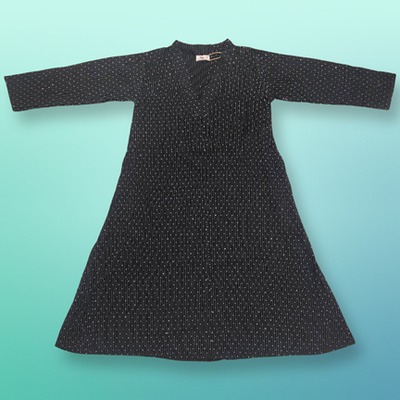 6-7 Year Teena Crystal Cotton Dress 37&quot; Long Jalabiya