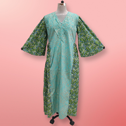 L/XL Zaheera Printed Cotton Dress 57&#39;&#39; Long Jalabiya