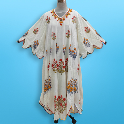 S/M Meher Printed Cotton Dress 57&quot; Long Jalabiya