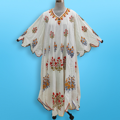 S/M Meher Printed Cotton Dress 57&quot; Long Jalabiya