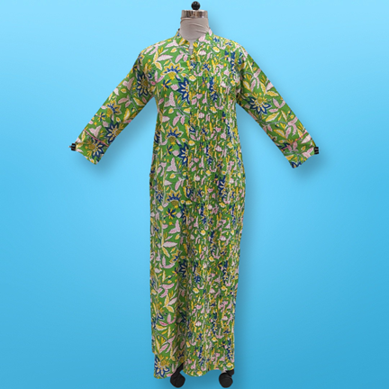 2XL/3XL Shyla Printed Cotton Dress 57&quot; Long Jalabiya