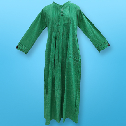 S/M Sparrow Printed Cotton Dress 57&quot; Long Jalabiya