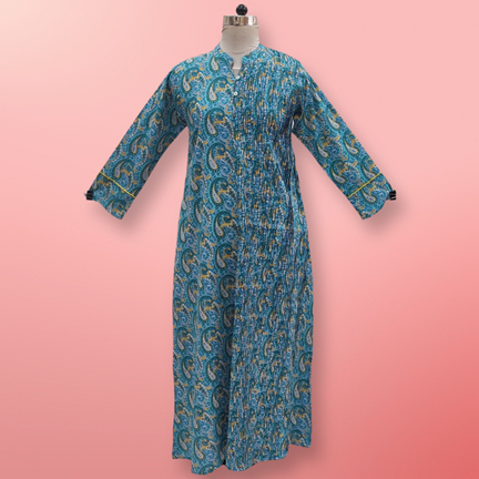 4XL/5XL Maira Printed Cotton Dress 57&quot; Long Jalabiya