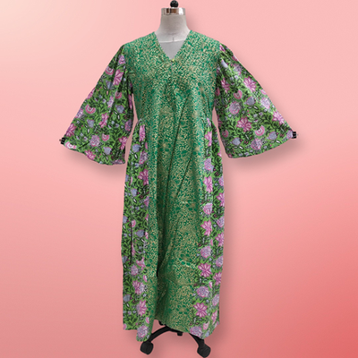 L/XL Zaheera Printed Cotton Dress 57&#39;&#39; Long Jalabiya