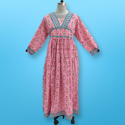 L/XL Cotton Haima Dress Printed 57&quot; Long Jalabiya