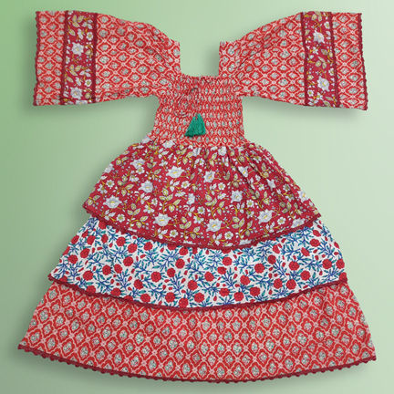 10-11 Year Rahima Printed Cotton Dress 46&quot; Long Jalabiya