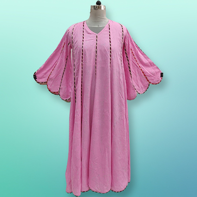 12-13 Year Meher Crystal Cotton Girls Dress 50&quot; Long Jalabiya