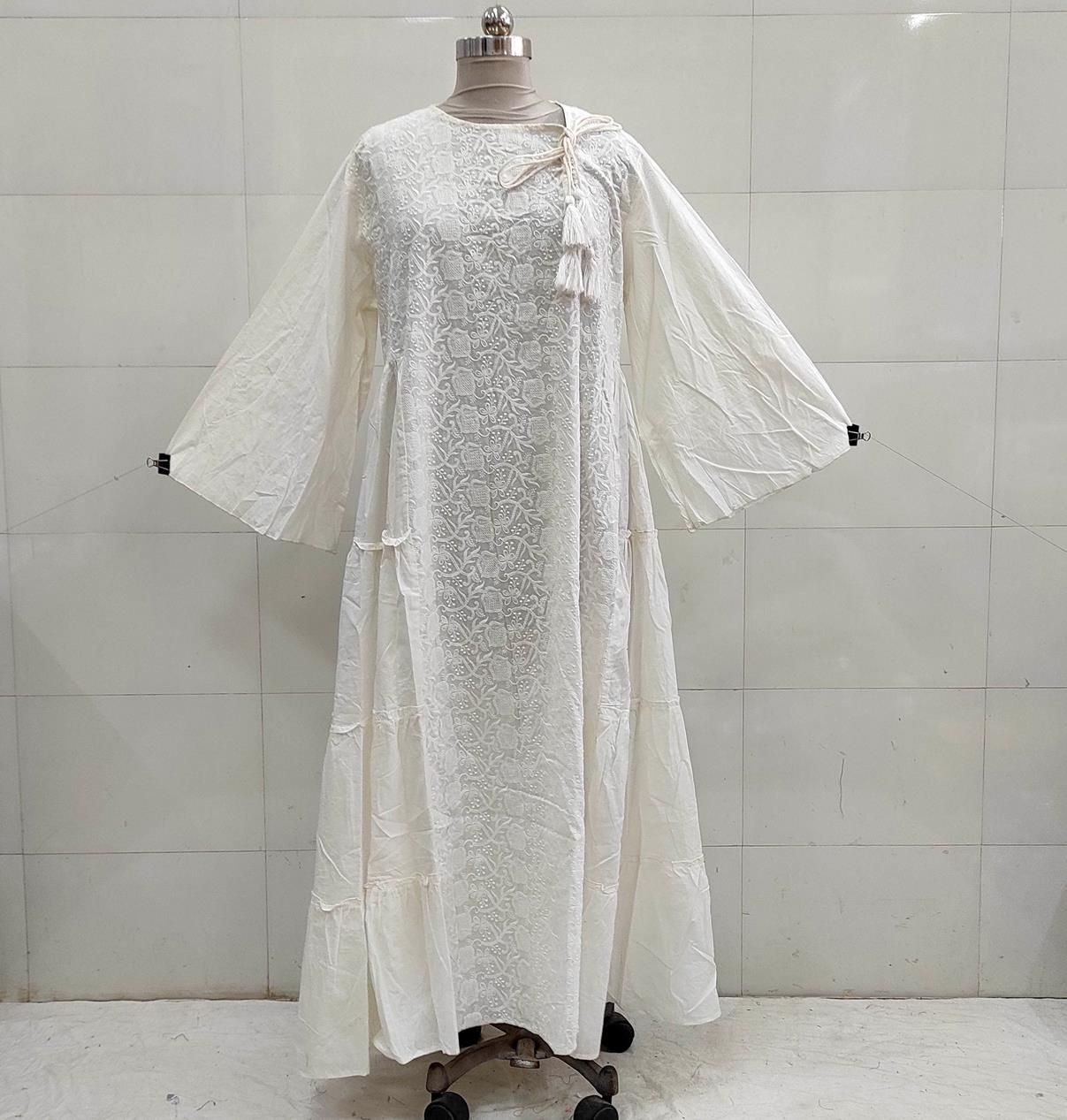 2XL/3XL Cindrella embroidery Cotton Dress 57&quot; Long Jalabiya