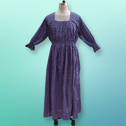 Free Size Fazlin Printed Cotton Dress 57&quot; Long Jalabiya