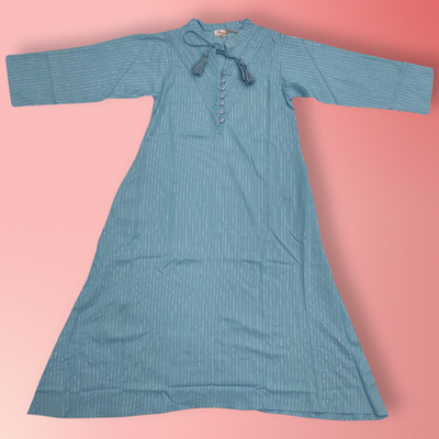 10-11 Year Anisa Printed Cotton Dress 46&quot; Long Jalabiya