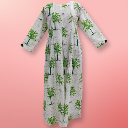 2XL/3XL  Ruby Printed Cotton Dress 57&quot; Long Jalabiya