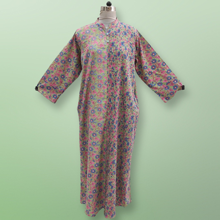 2XL/3XL Maira Printed Cotton Dress 57&quot; Long Jalabiya