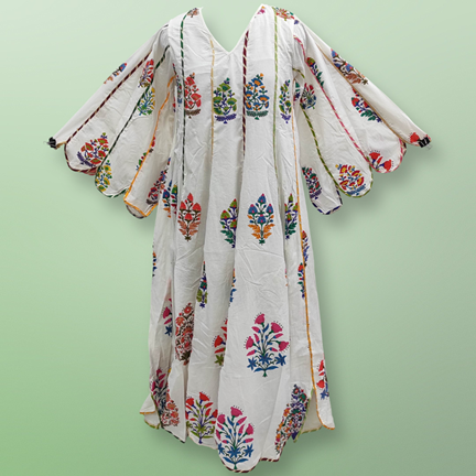 S/M Meher Printed Cotton Dress 57&quot; Long Jalabiya
