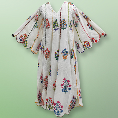 S/M Meher Printed Cotton Dress 57&quot; Long Jalabiya