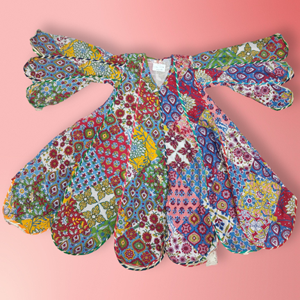 4-5 Year Meher Multi Printed Cotton Dress 34&quot; Long Jalabiya