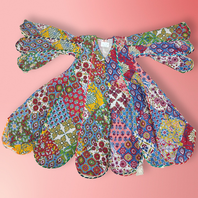 4-5 Year Meher Multi Printed Cotton Dress 34&quot; Long Jalabiya