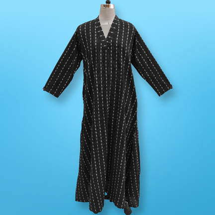 L/XL Teena Printed Cotton Dress 57&quot; Long Jalabiya
