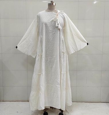 2XL/3XL Cindrella embroidery Cotton Dress 57&quot; Long Jalabiya