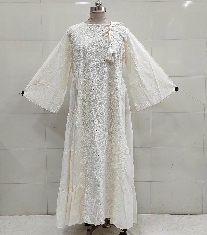 L/XL Cindrella embroidery Cotton Dress 57&quot; Long Jalabiya
