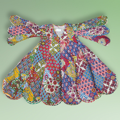 4-5 Year Meher Multi Printed Cotton Dress 33&quot; Long Jalabiya
