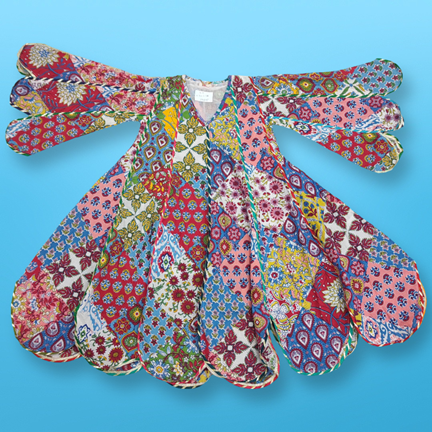4-5 Year Meher Multi Printed Cotton Dress 34&quot; Long Jalabiya