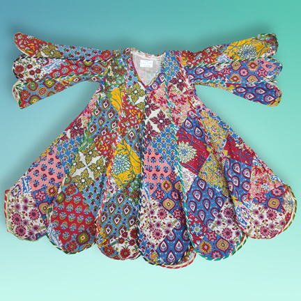 4-5 Year Meher Multi Printed Cotton Dress 34&quot; Long Jalabiya