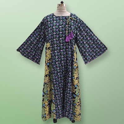 2XL/3XL Cindrella Printed Cotton Dress 57&quot; Long Jalabiya