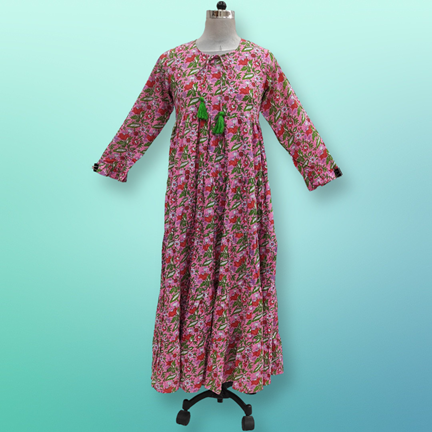 4XL/5XL Razia Printed Cotton Dress 57&quot; Jalabiya