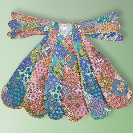6-7 Year Meher Multi Printed Cotton Girls Dress 38&quot; Long Jalabiya