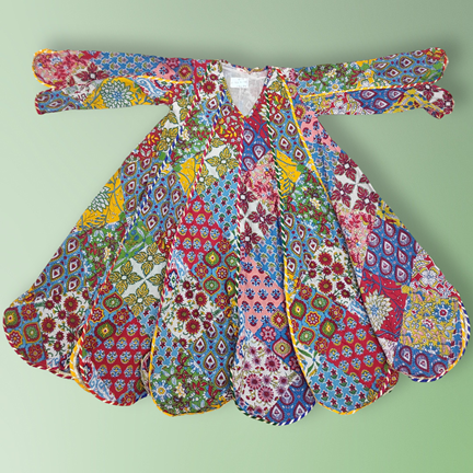 6-7 Year Meher Multi Printed Cotton Girls Dress 38&quot; Long Jalabiya
