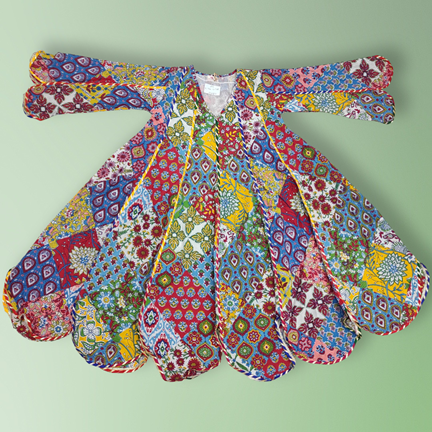 6-7 Year Meher Multi Printed Cotton Girls Dress 38&quot; Long Jalabiya