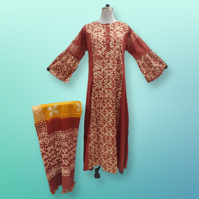 S/M Cotton Printed Marry Dress 56&quot; Long Jalabiya With Sheila