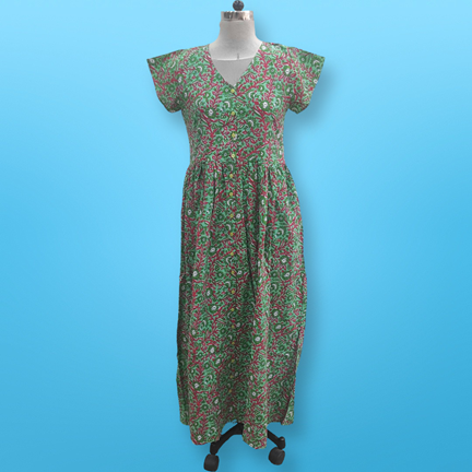 2XL/3XL Precious Printed Cotton Jalabiya Dress 57&quot; Long