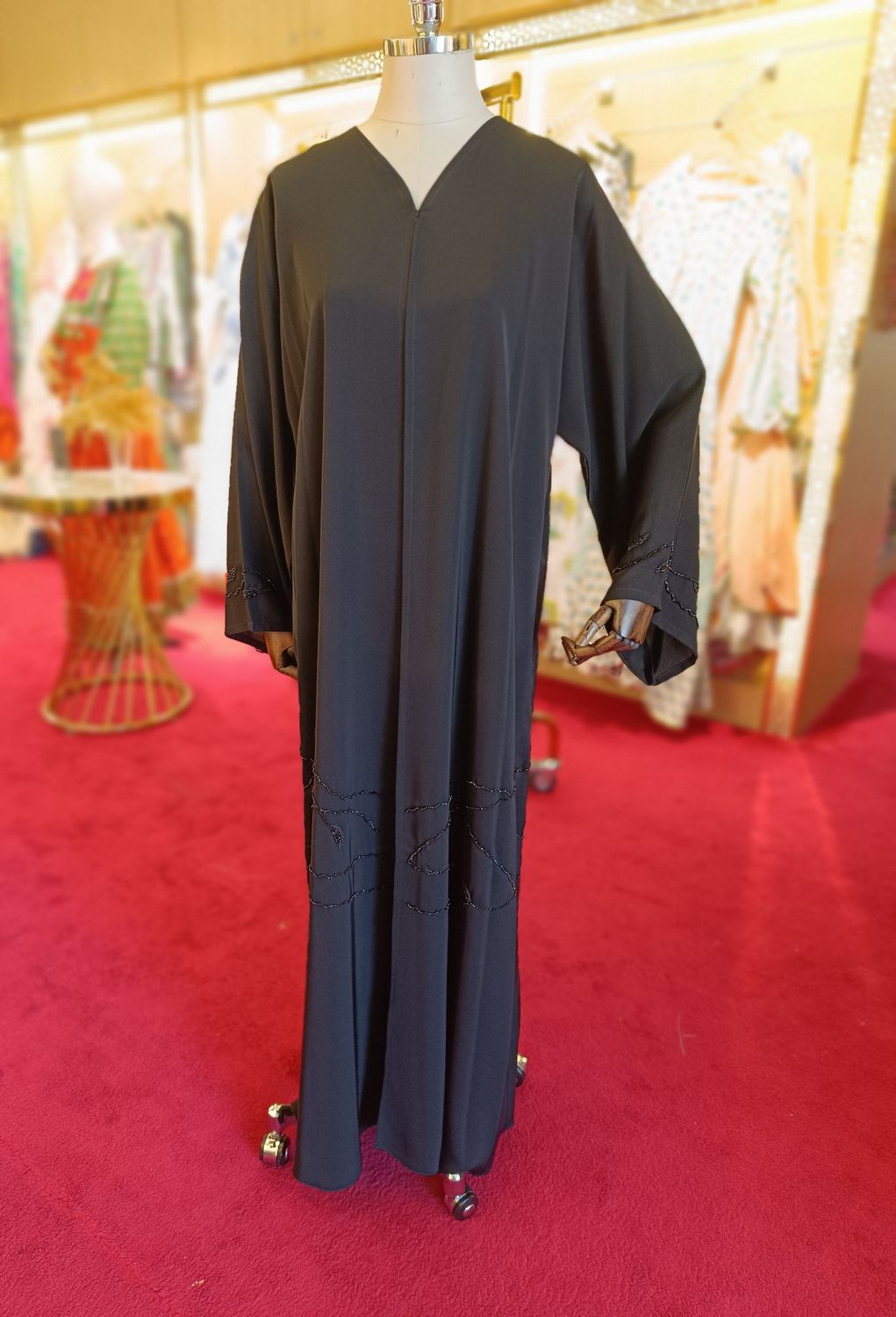 Black Abaya Crystal length 56&quot;inch